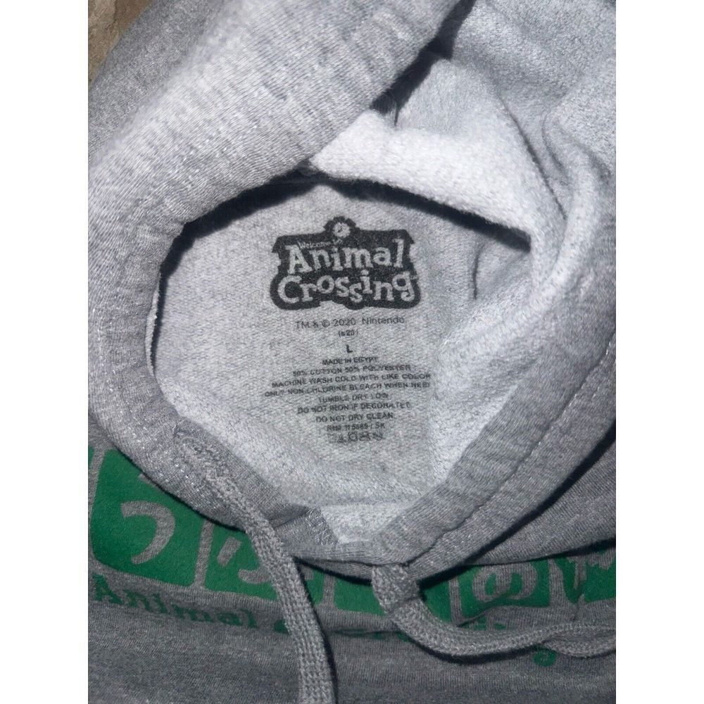 Adult Unisex 2020 Nintendo Hoodie / Sweatshirt Large Animal Crossing‎ - Grey - Picture 3 of 4